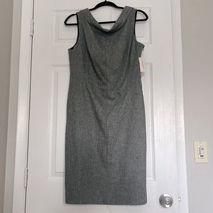 Banana Republic Size 12 Grey Cowl Neck Sleeveless Wool Dress